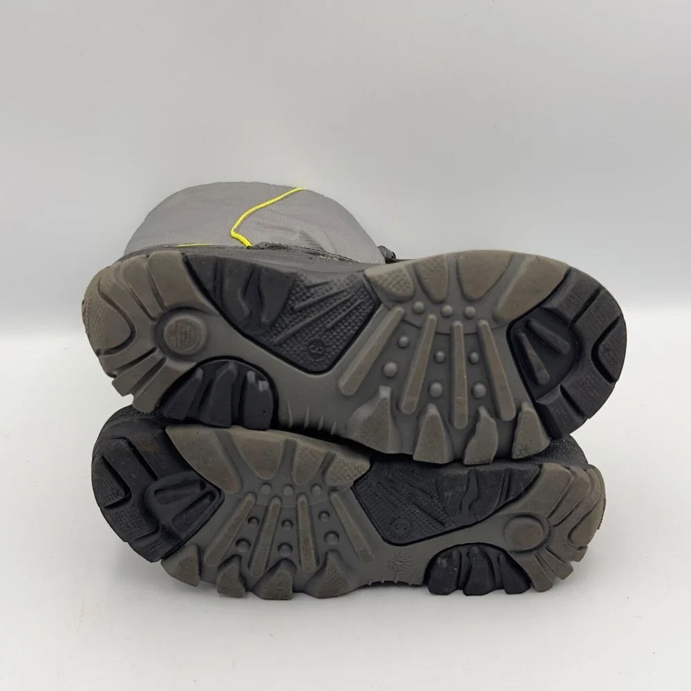 Kamik Kids Grey Yellow Waterproof Insulated Snow Boots Size 3 Made in Canada‎